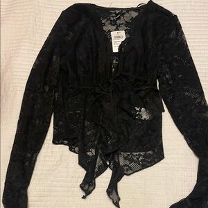 Windsor Black Lace Wrap Blouse